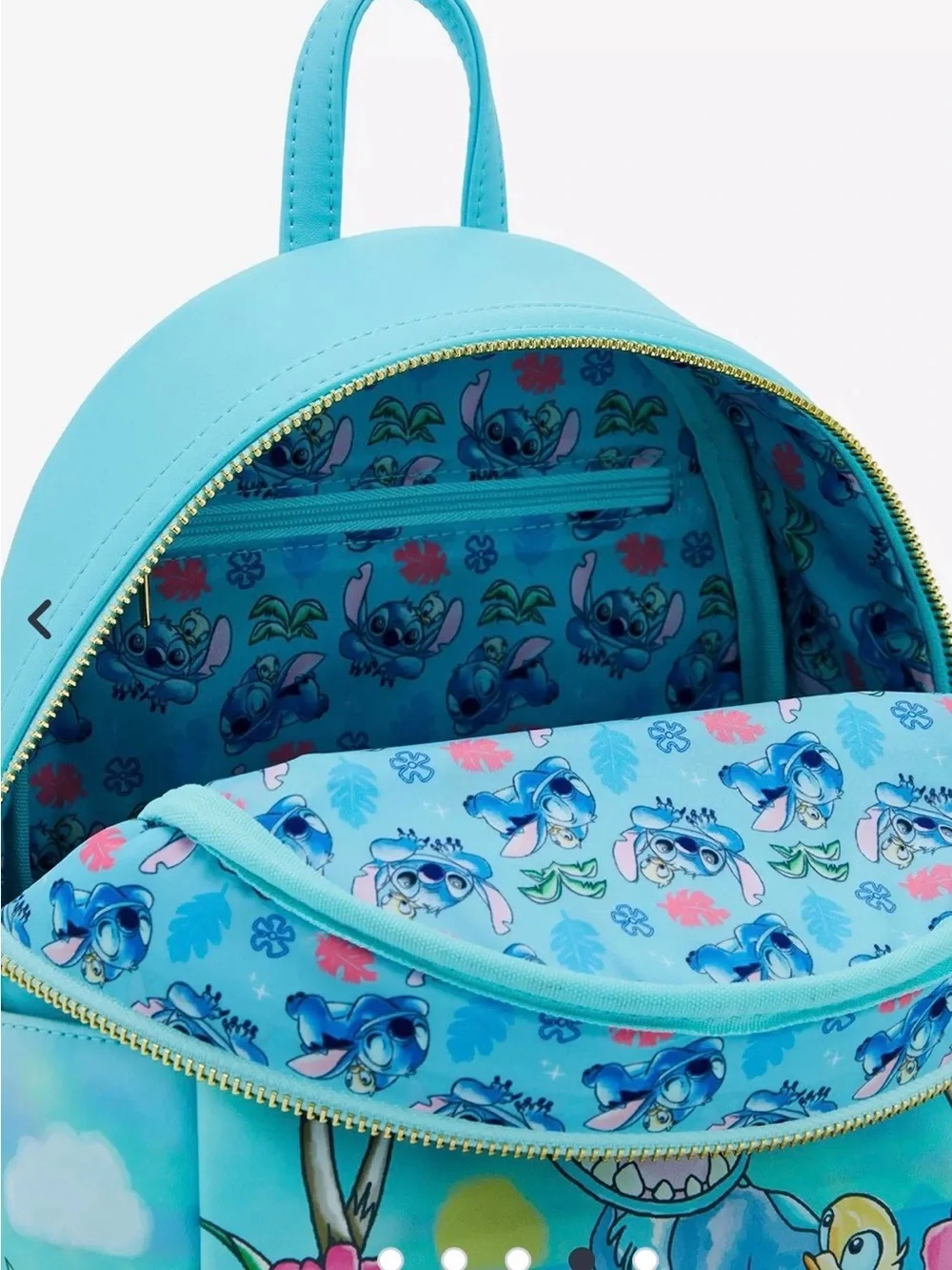 Loungefly Kids Mini Backpack — Light Blue Stitch & Tropical Floral